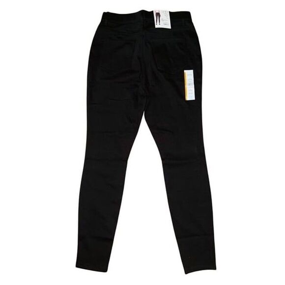 Time and Tru Denim - Time and Tru Women's High-Rise Stretch Denim Skinny Jeggings, Size L 12/14 Black